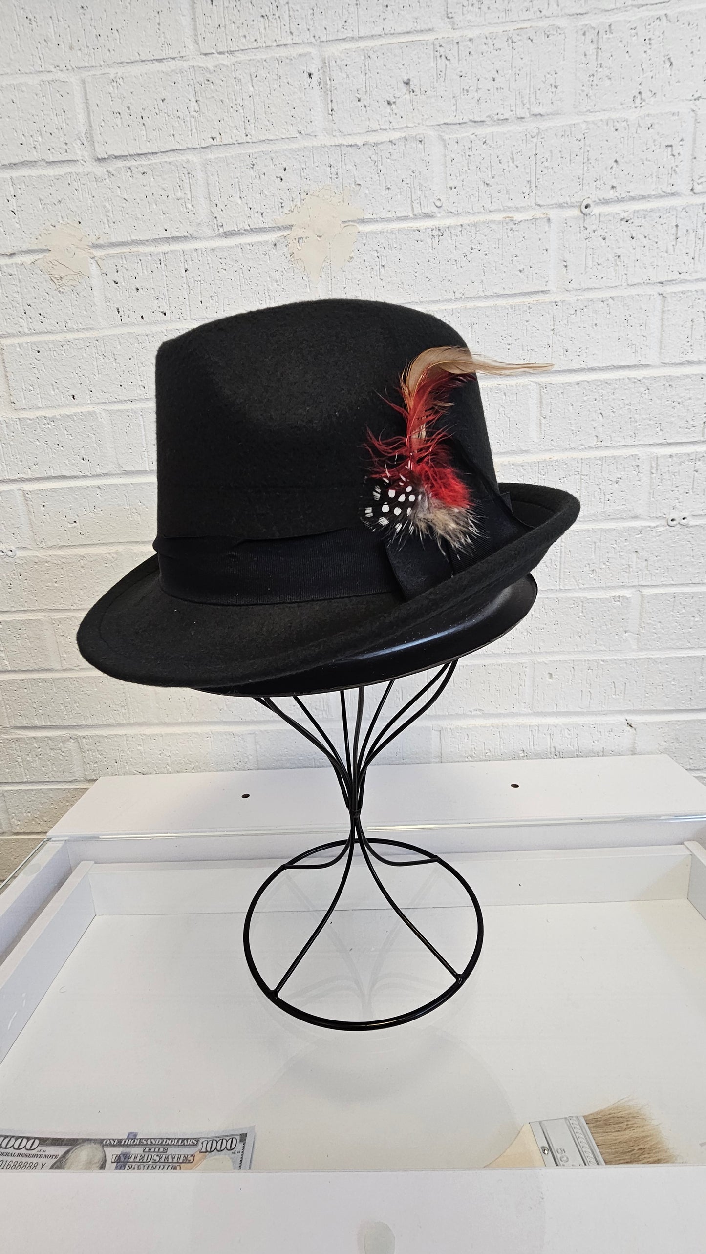 Men's Fedora Hat w Feather