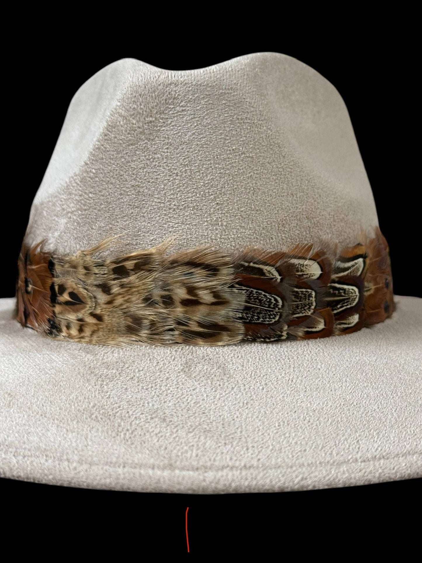 Feather hat band with strap