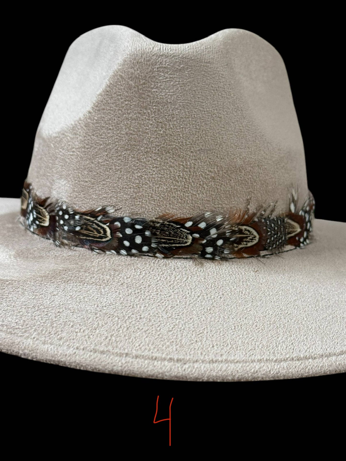Feather hat band with strap