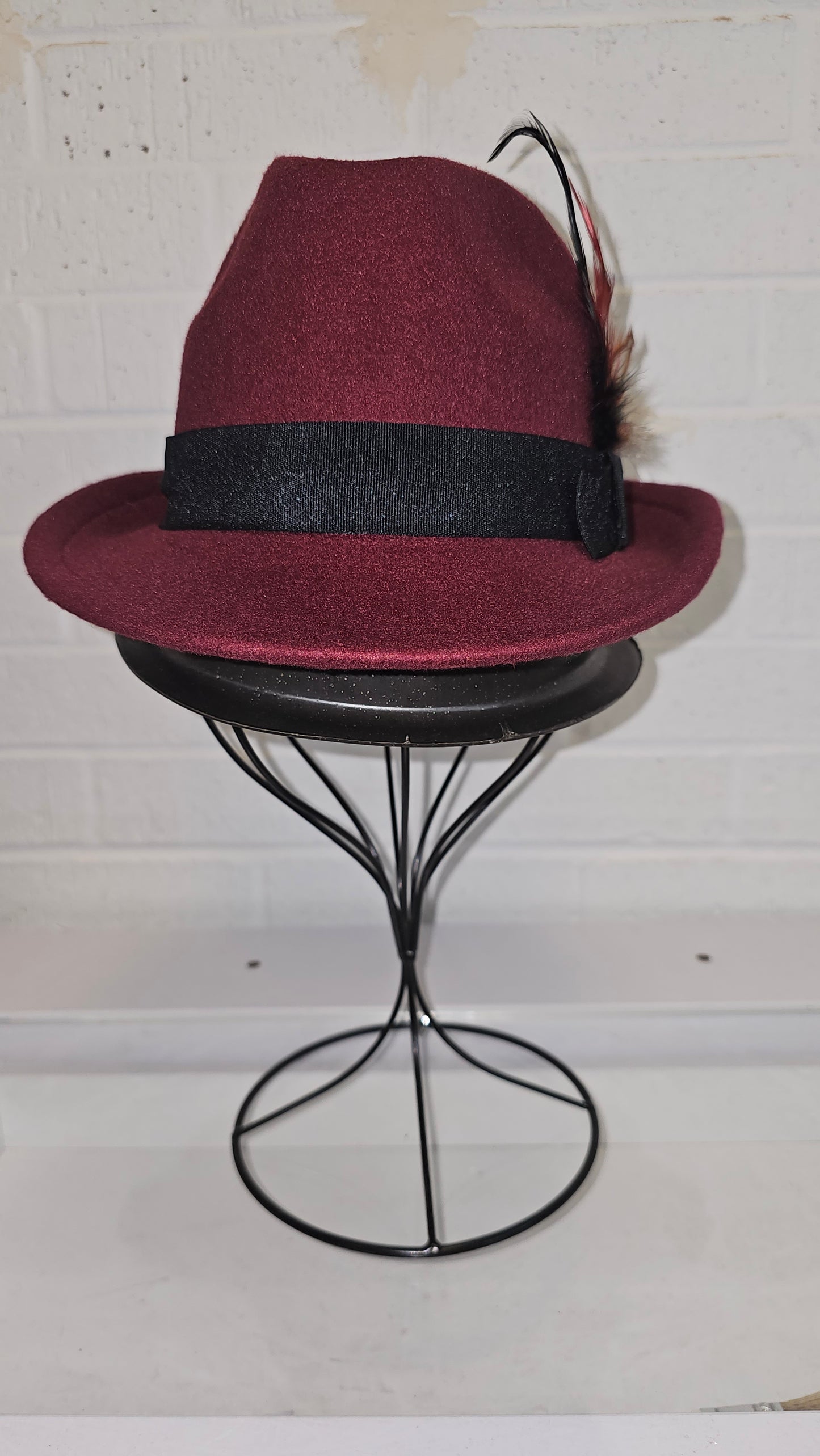 Men's Fedora Hat w Feather