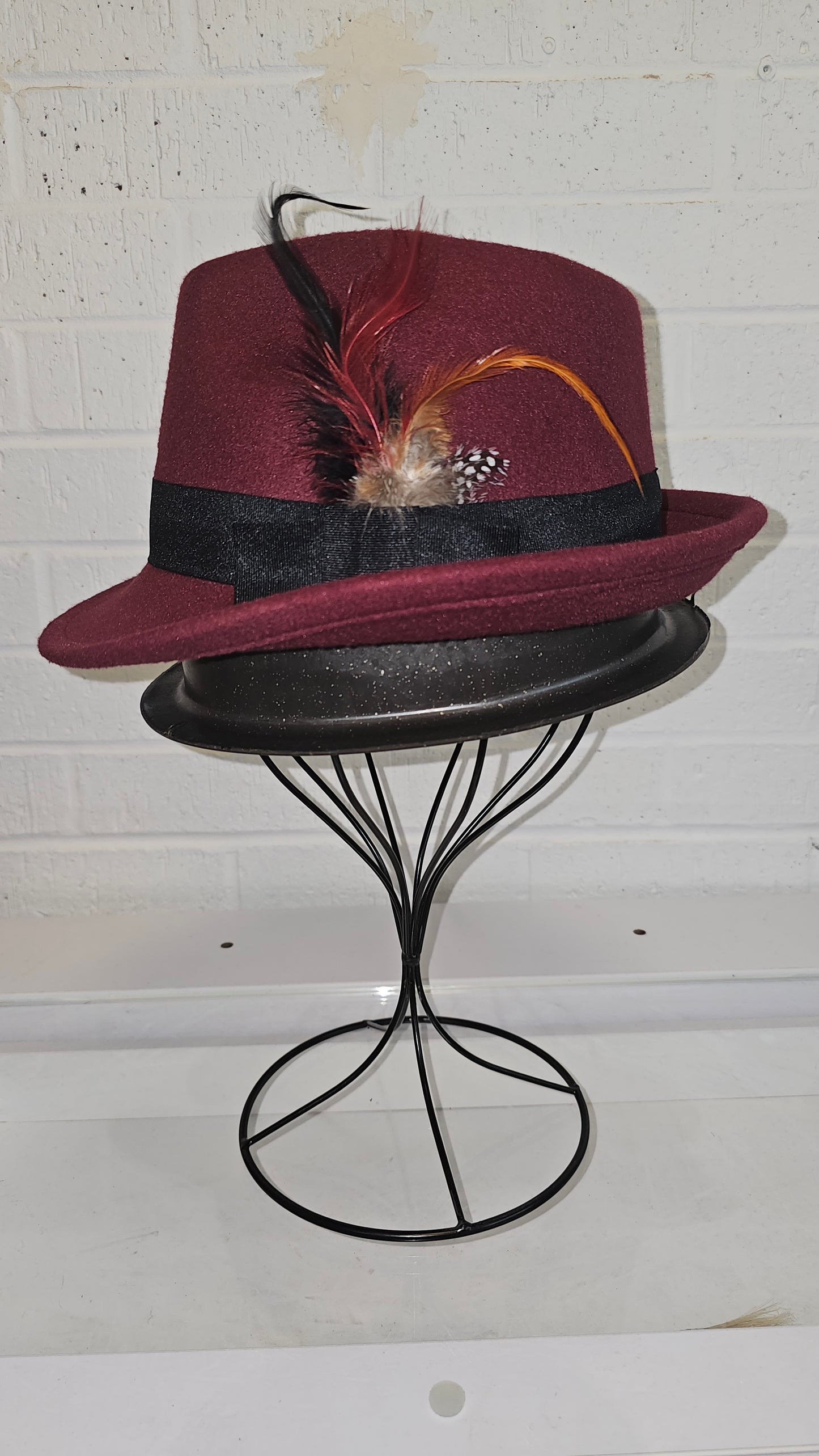 Men's Fedora Hat w Feather