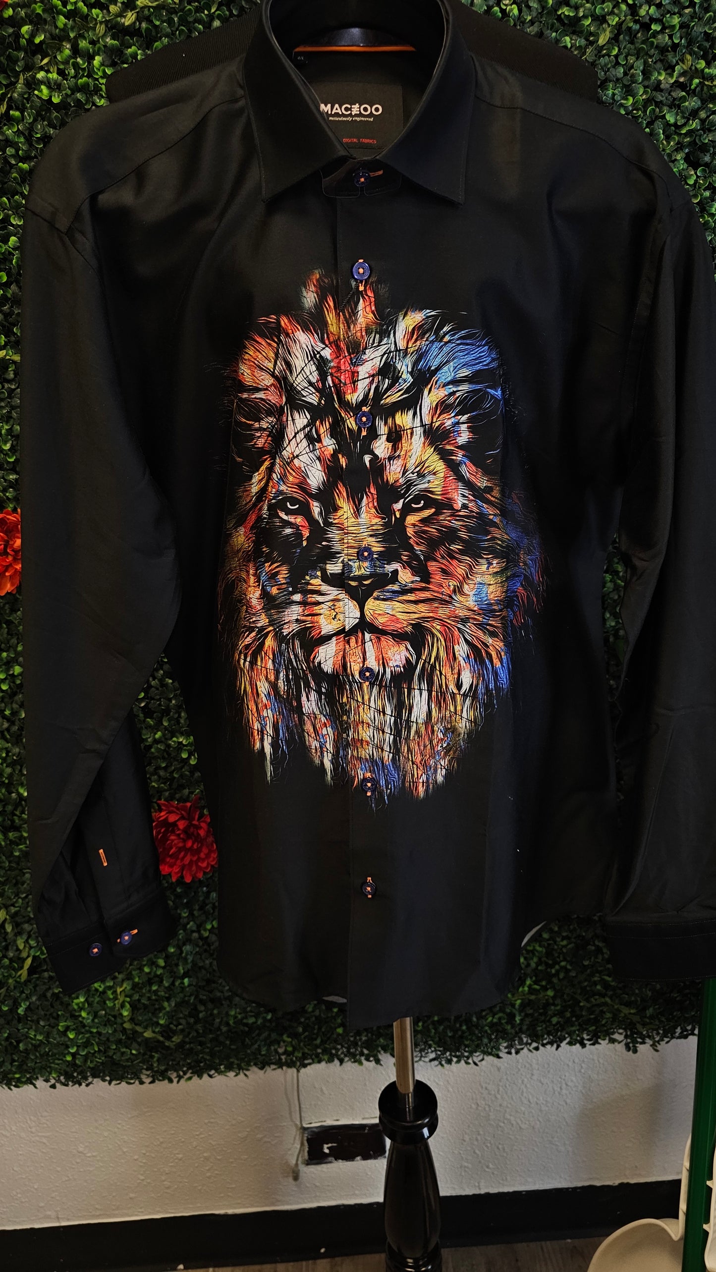 Men's Fibonacci Lion Ink Button Down Shirt