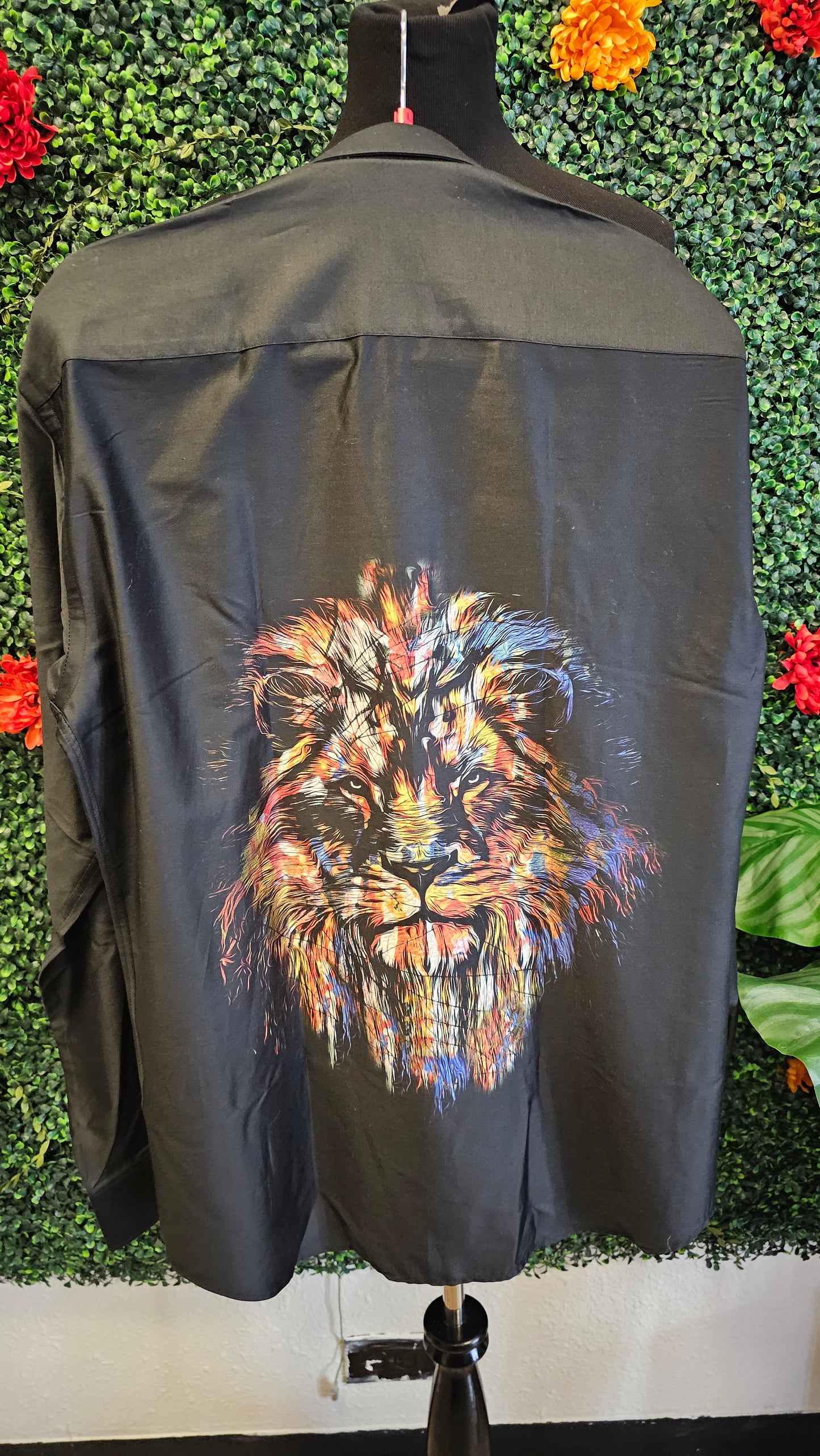 Men's Fibonacci Lion Ink Button Down Shirt