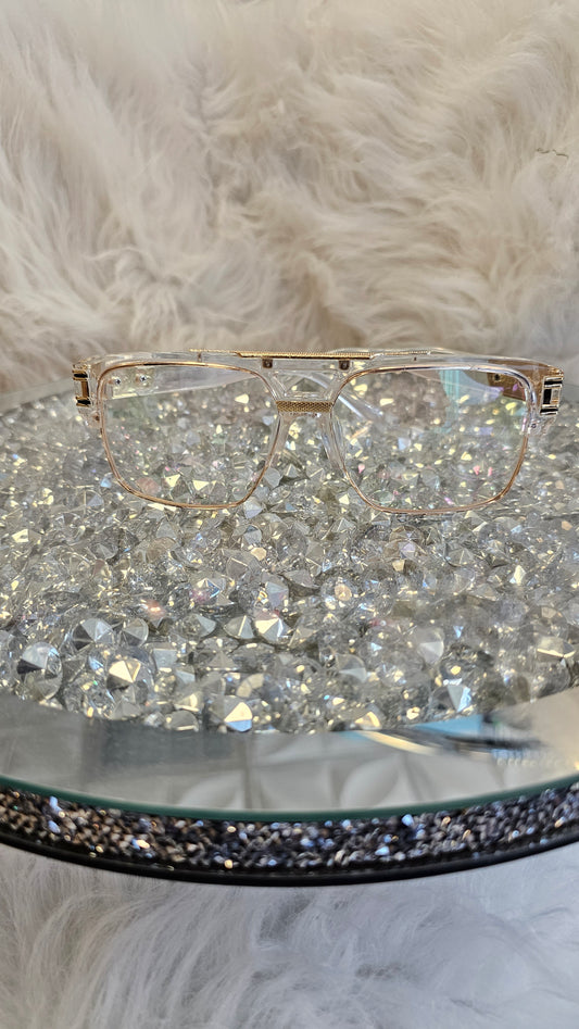 Men's Clear & Gold Fashion Glasses