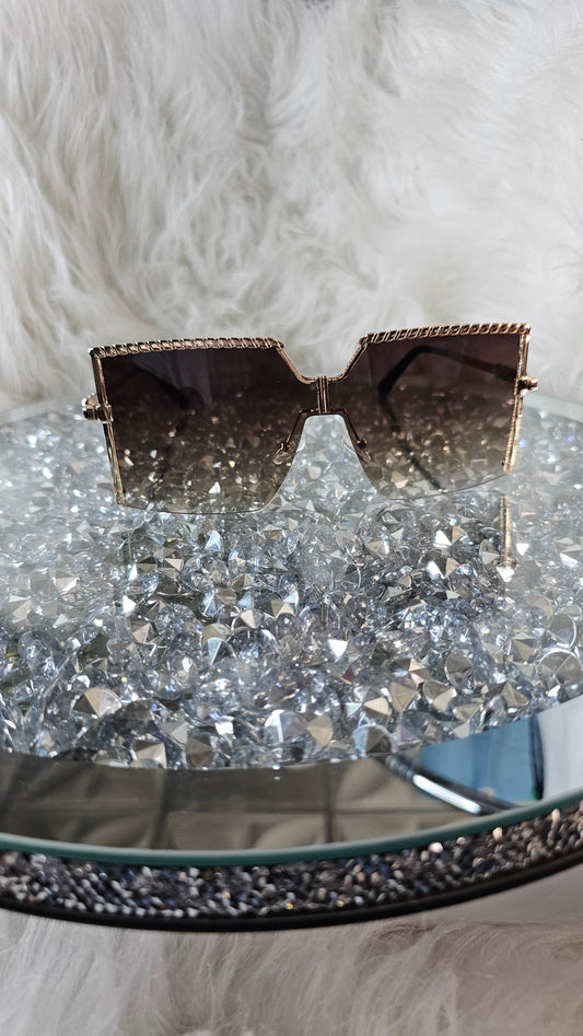 Square Semirimless Sunglasses for Women