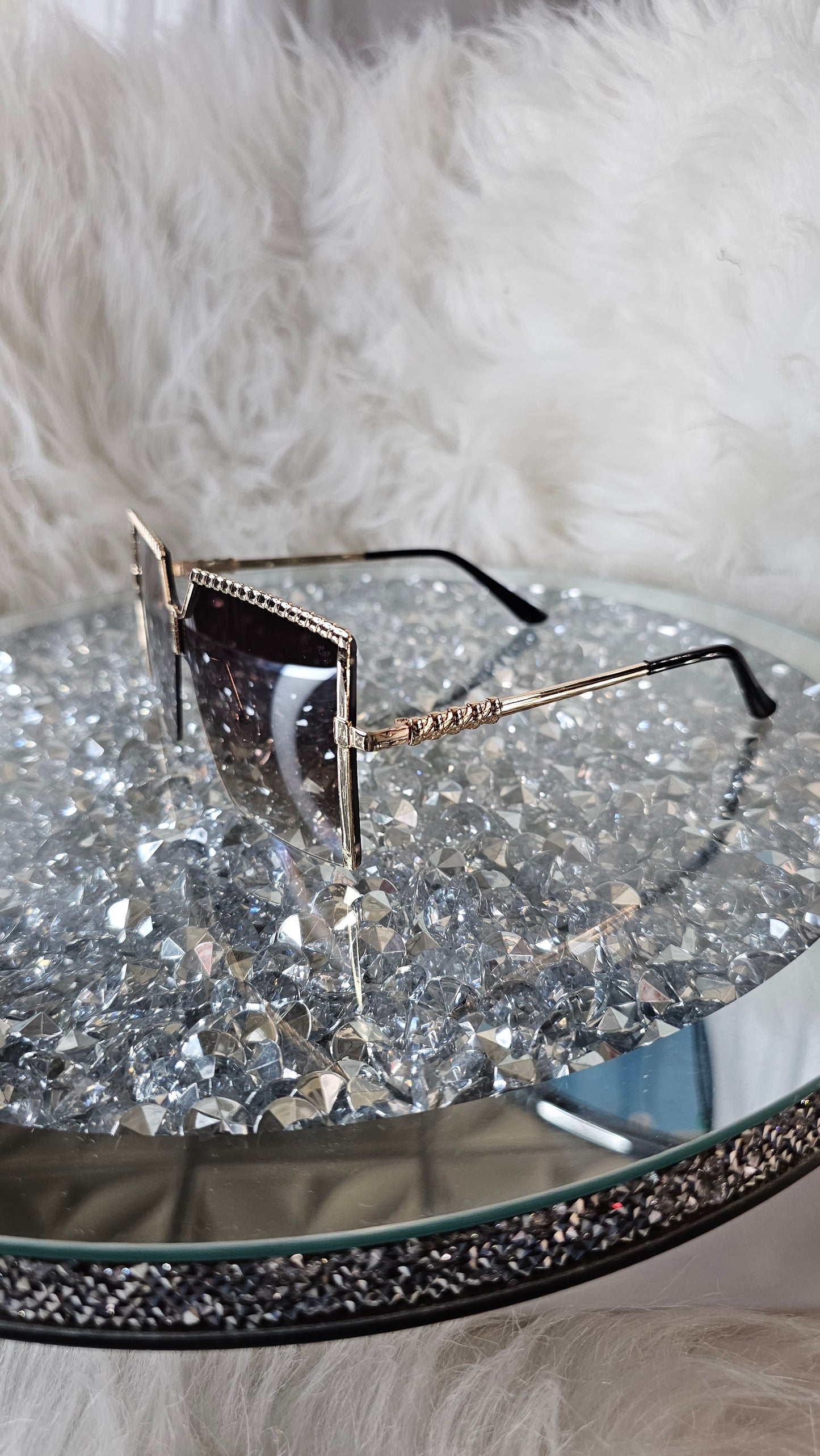 Square Semirimless Sunglasses for Women