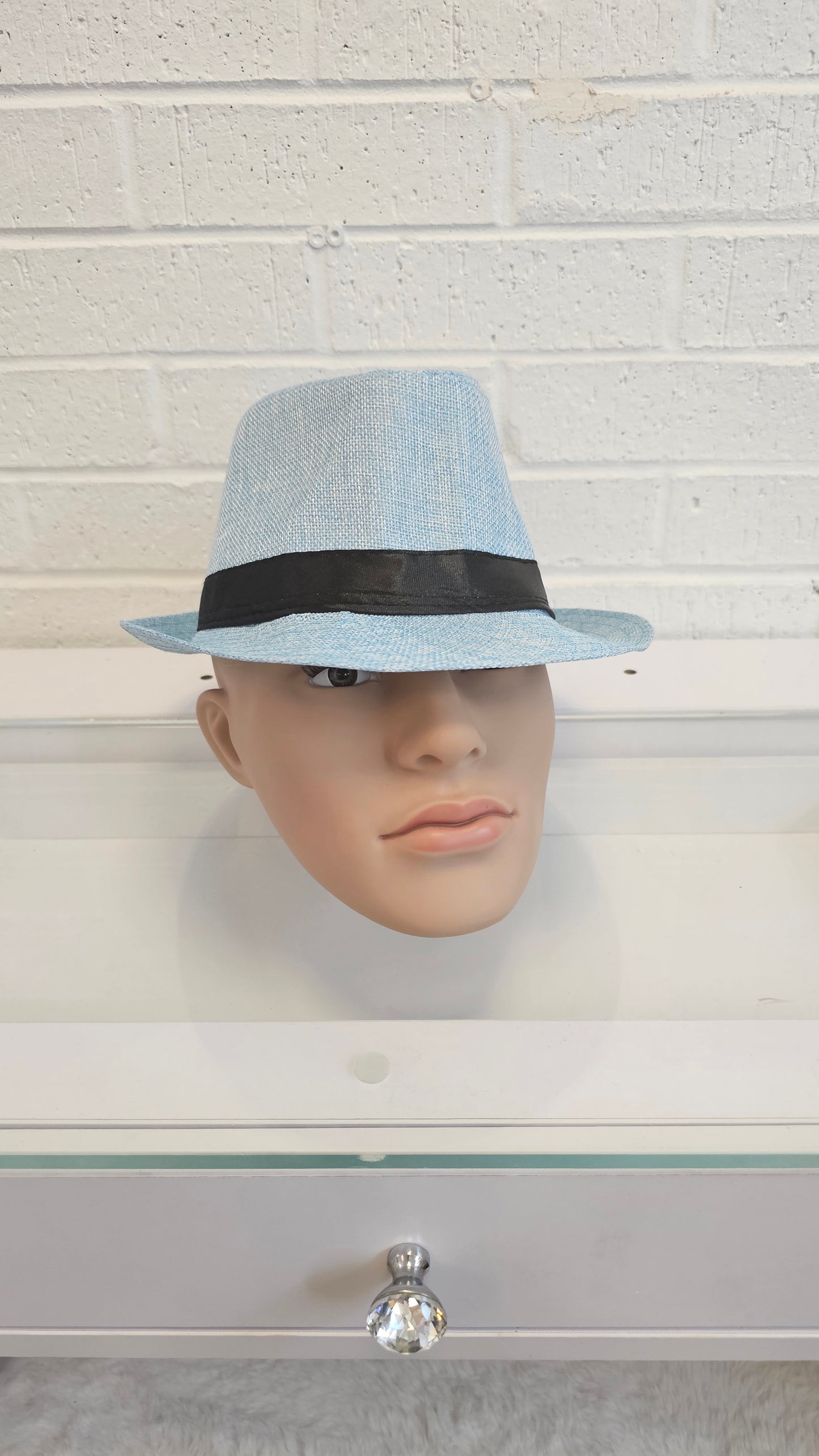 Short Brim Straw Fedora Hat Men Women