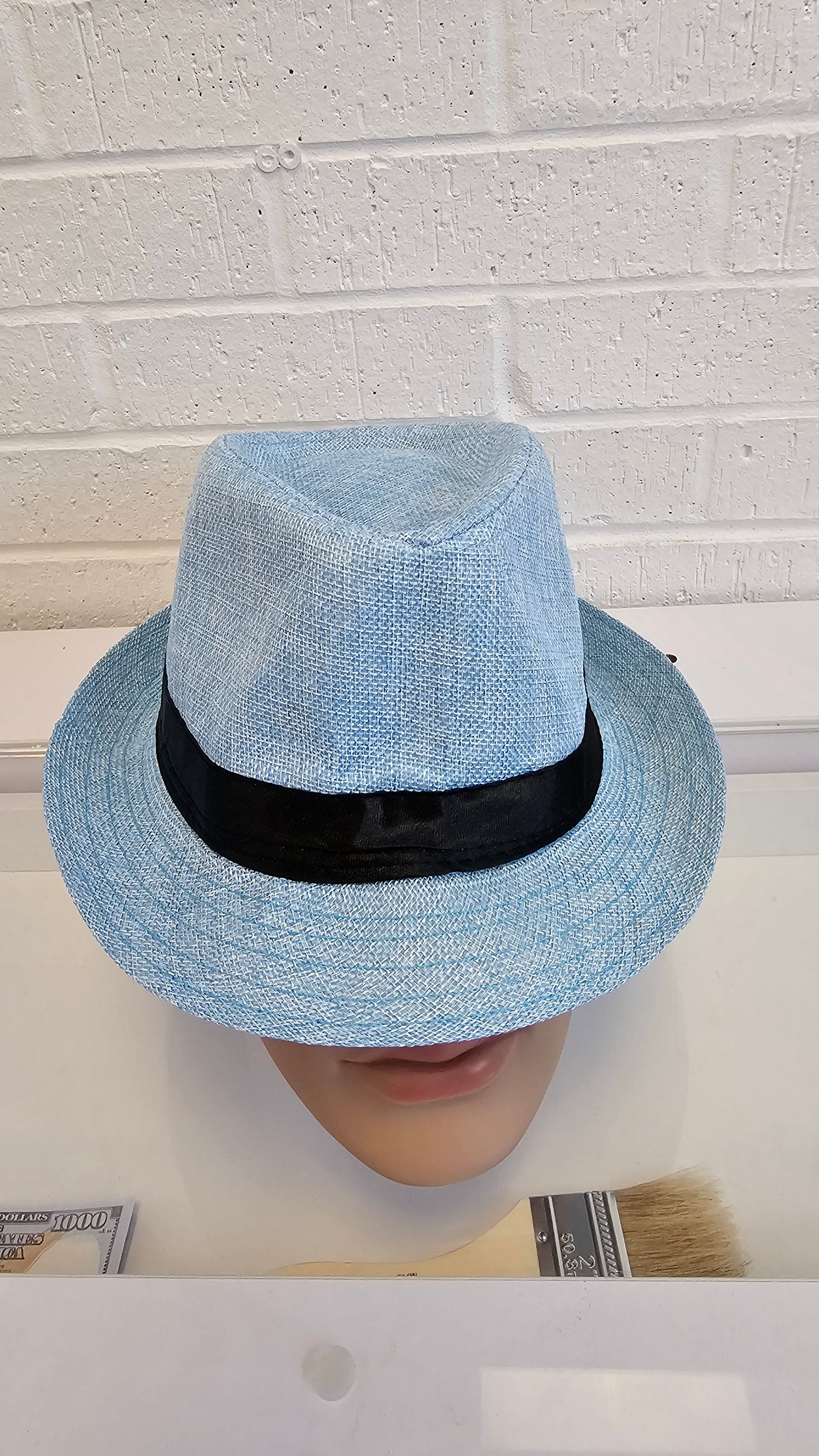 Short Brim Straw Fedora Hat Men Women