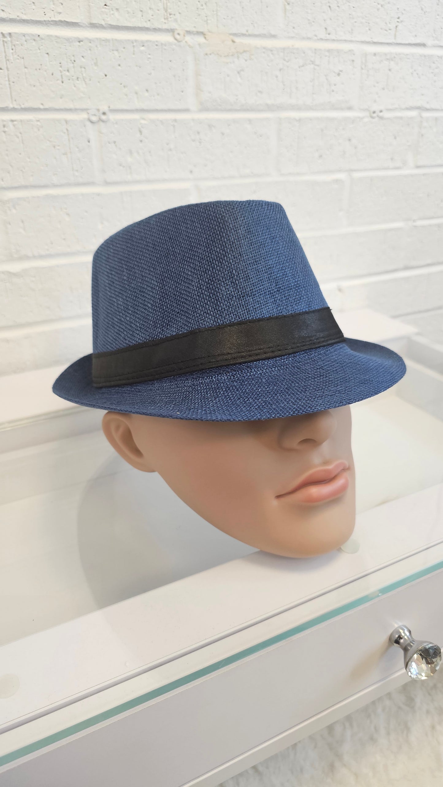 Short Brim Straw Fedora Hat Men Women