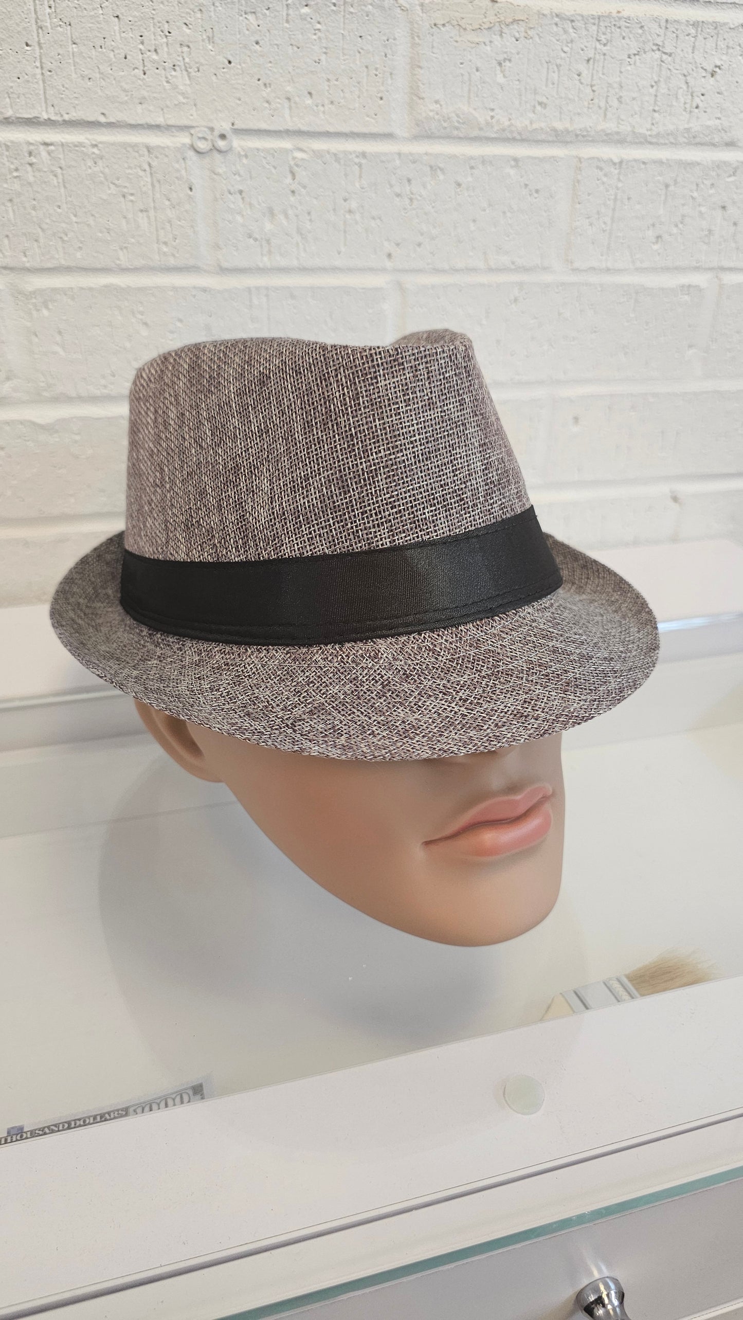 Short Brim Straw Fedora Hat Men Women