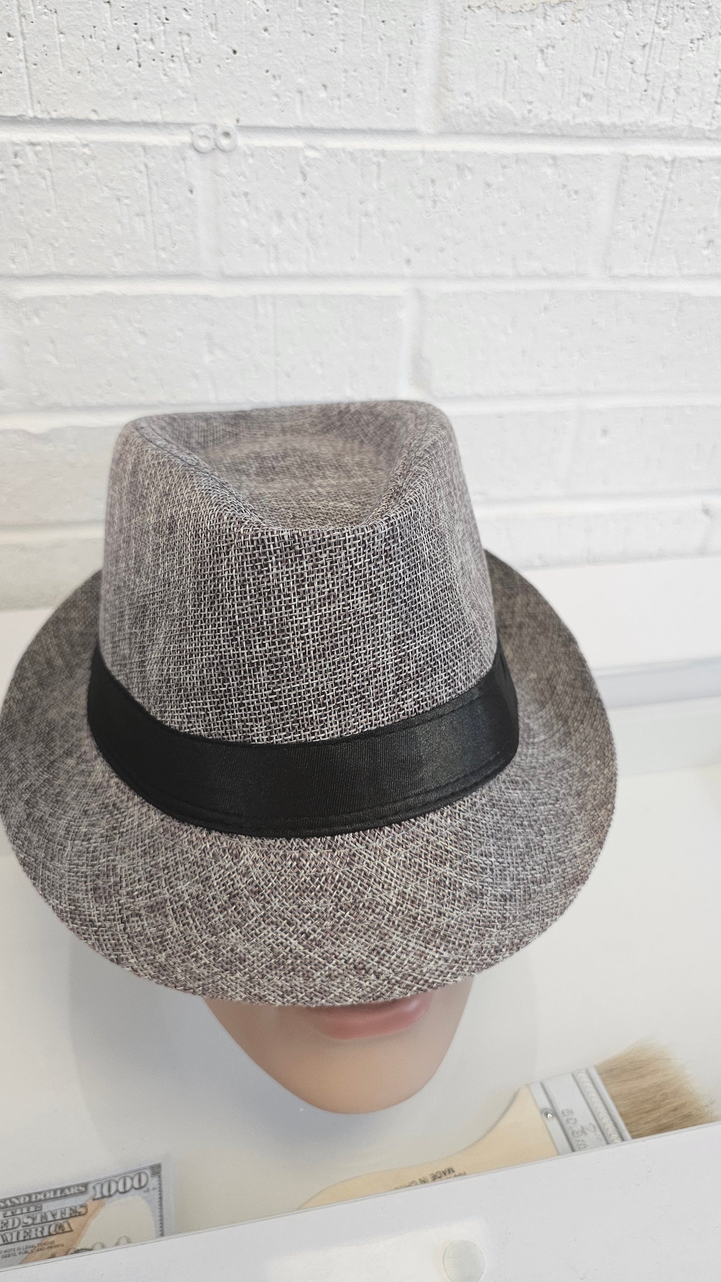 Short Brim Straw Fedora Hat Men Women