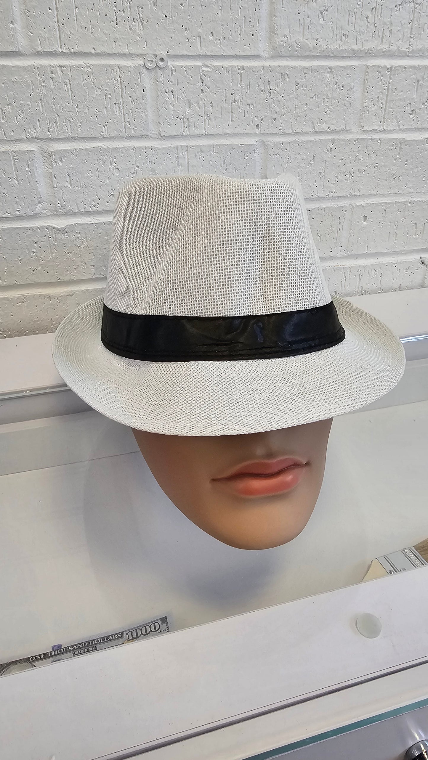 Short Brim Straw Fedora Hat Men Women