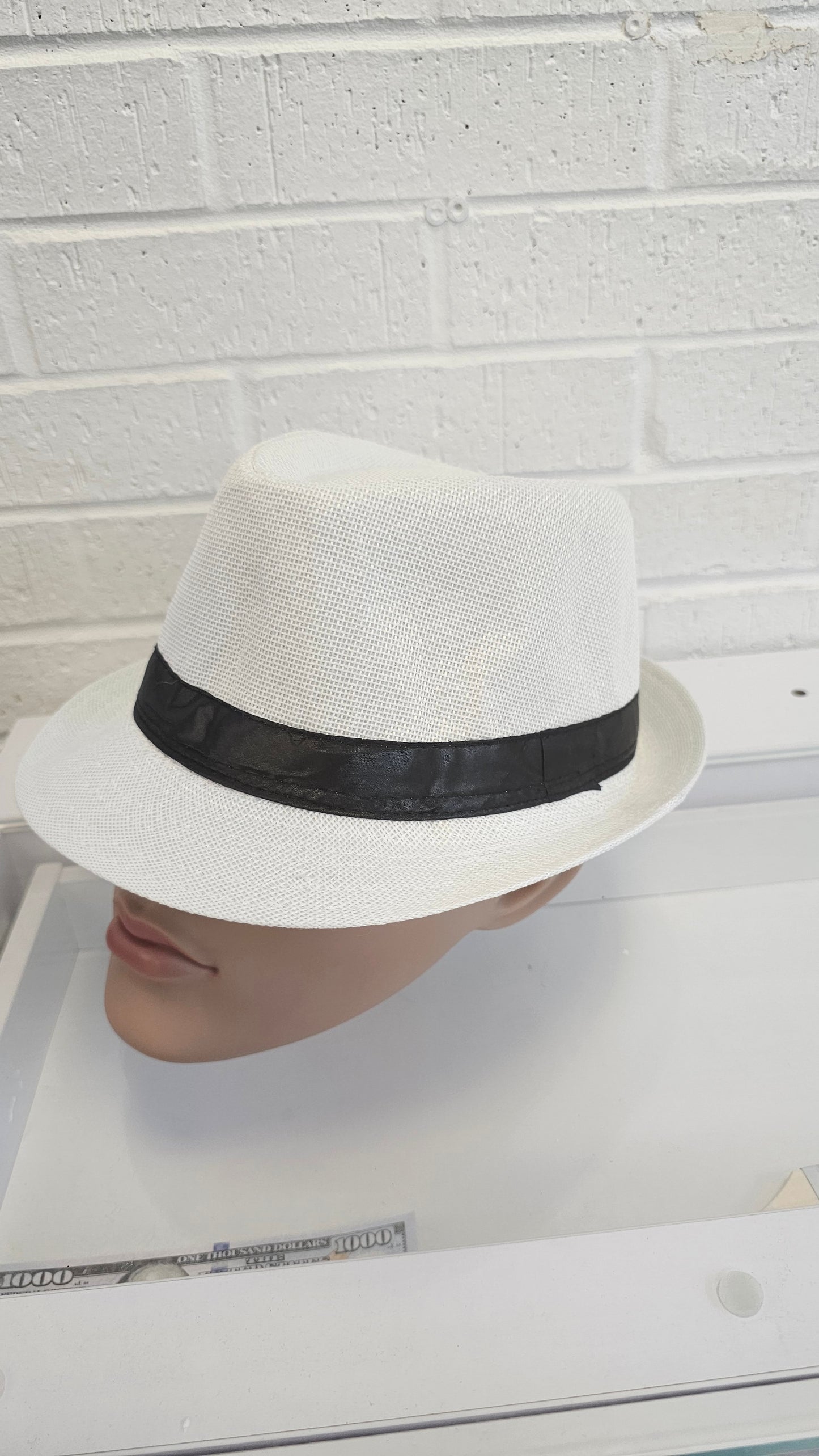 Short Brim Straw Fedora Hat Men Women