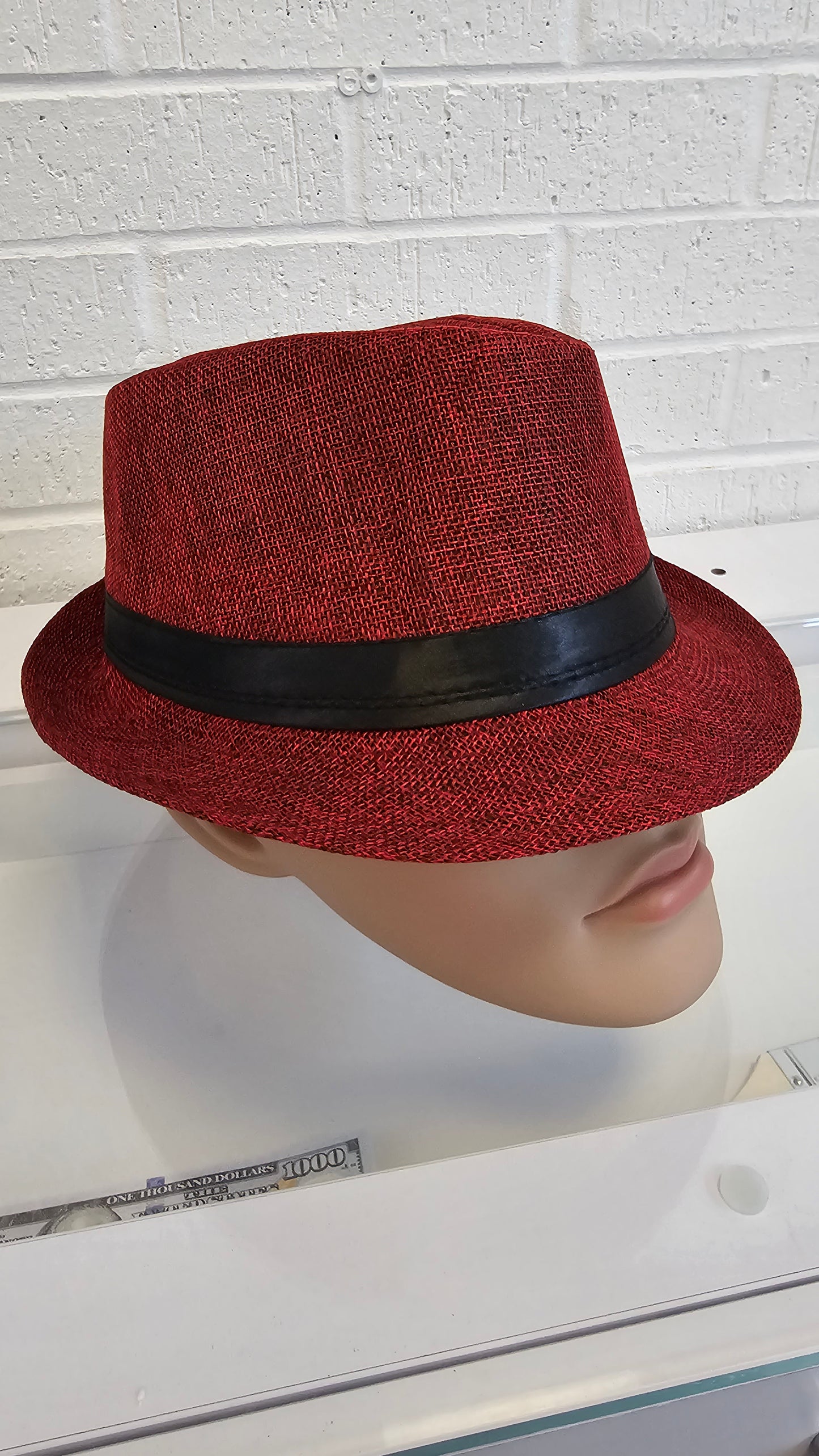 Short Brim Straw Fedora Hat Men Women