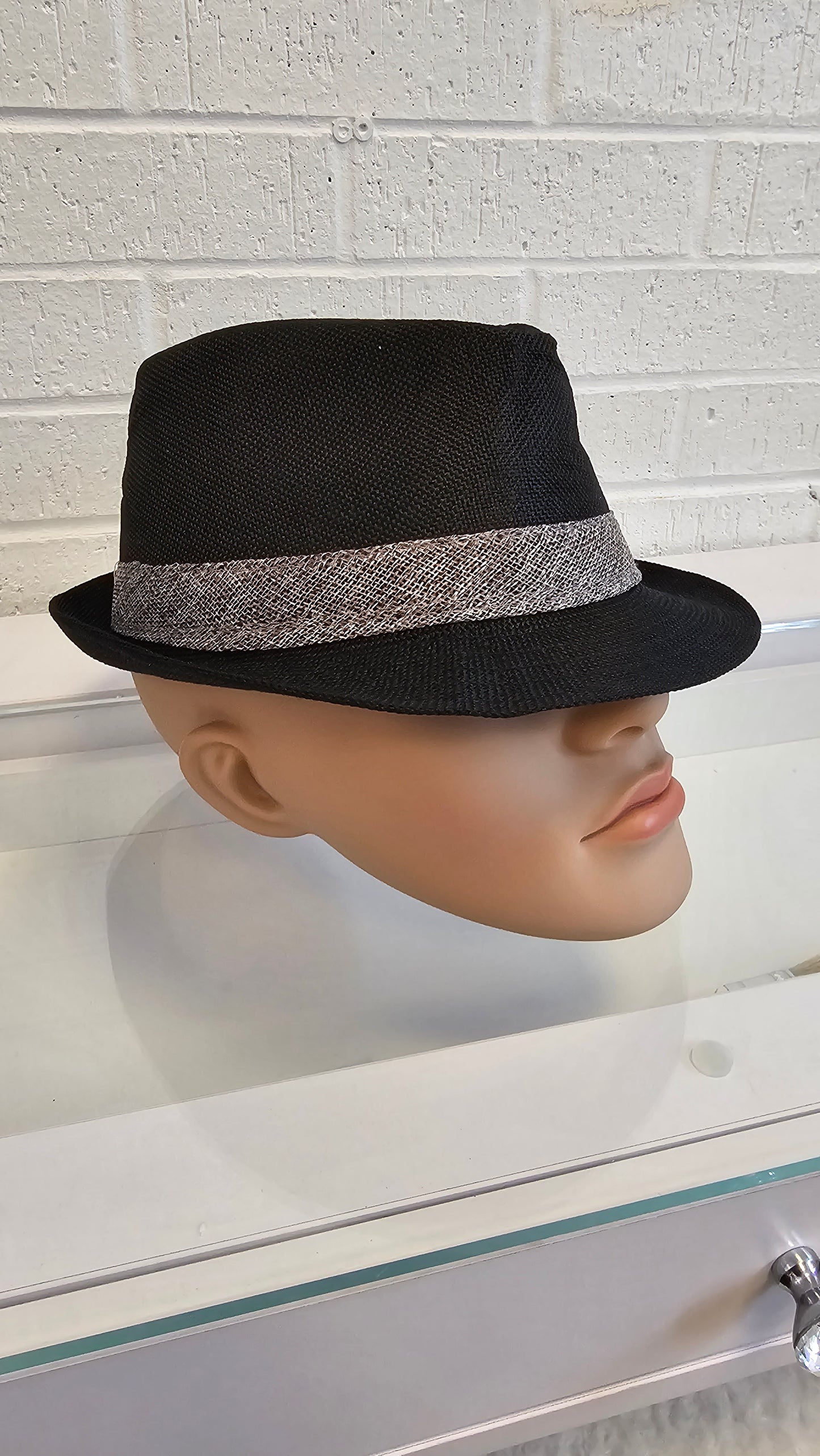 Short Brim Straw Fedora Hat Men Women