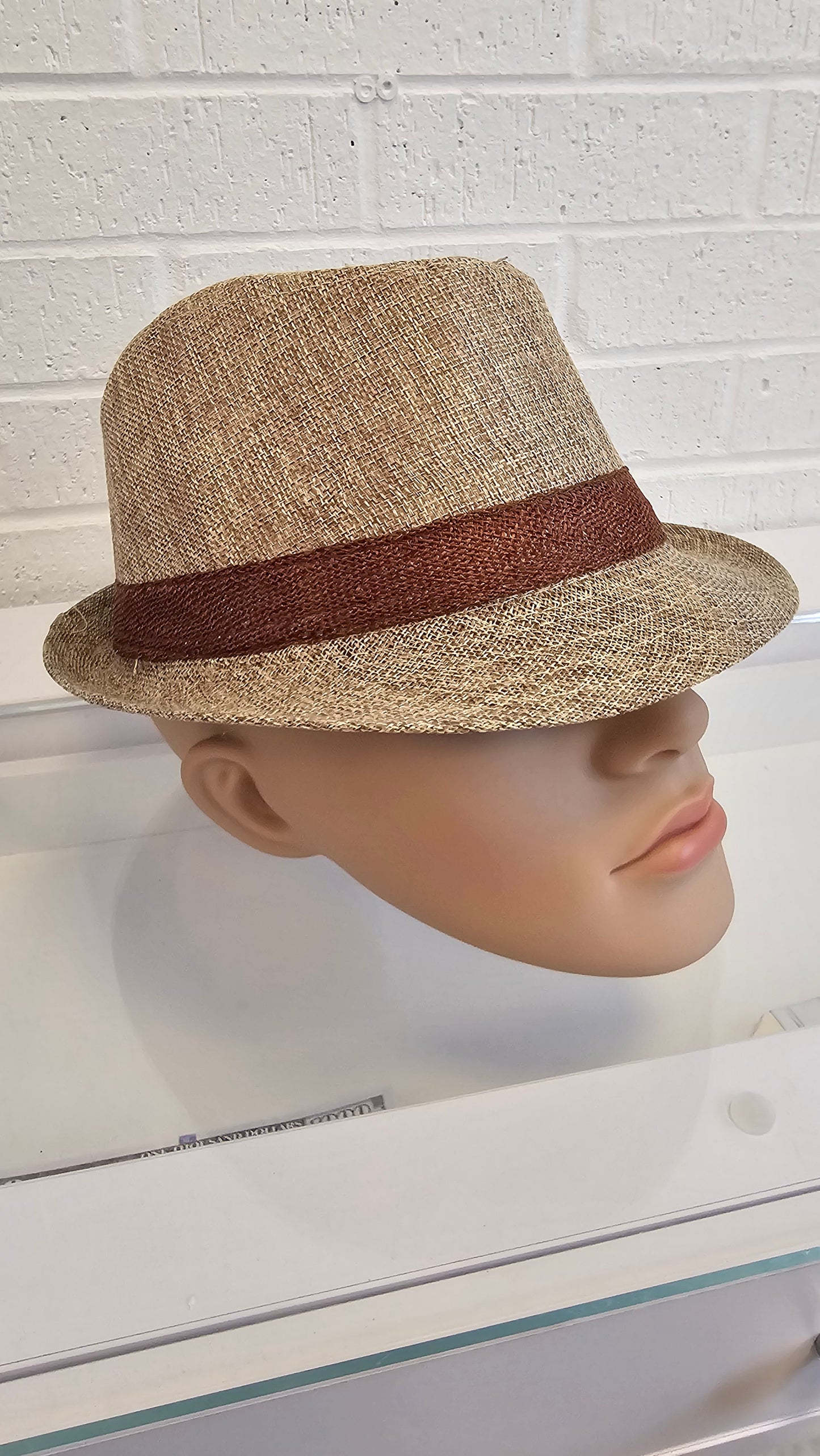 Short Brim Straw Fedora Hat Men Women