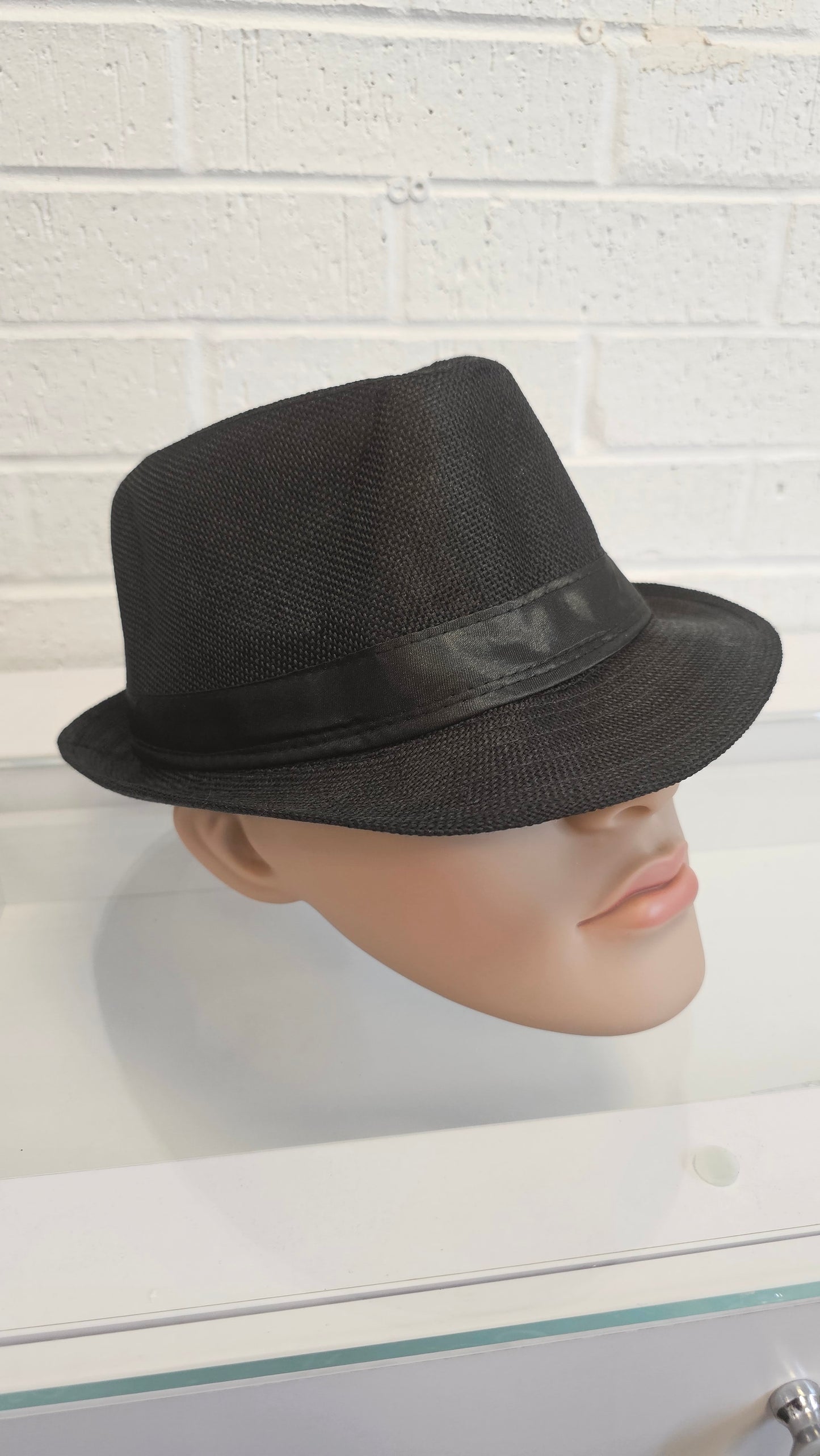 Short Brim Straw Fedora Hat Men Women