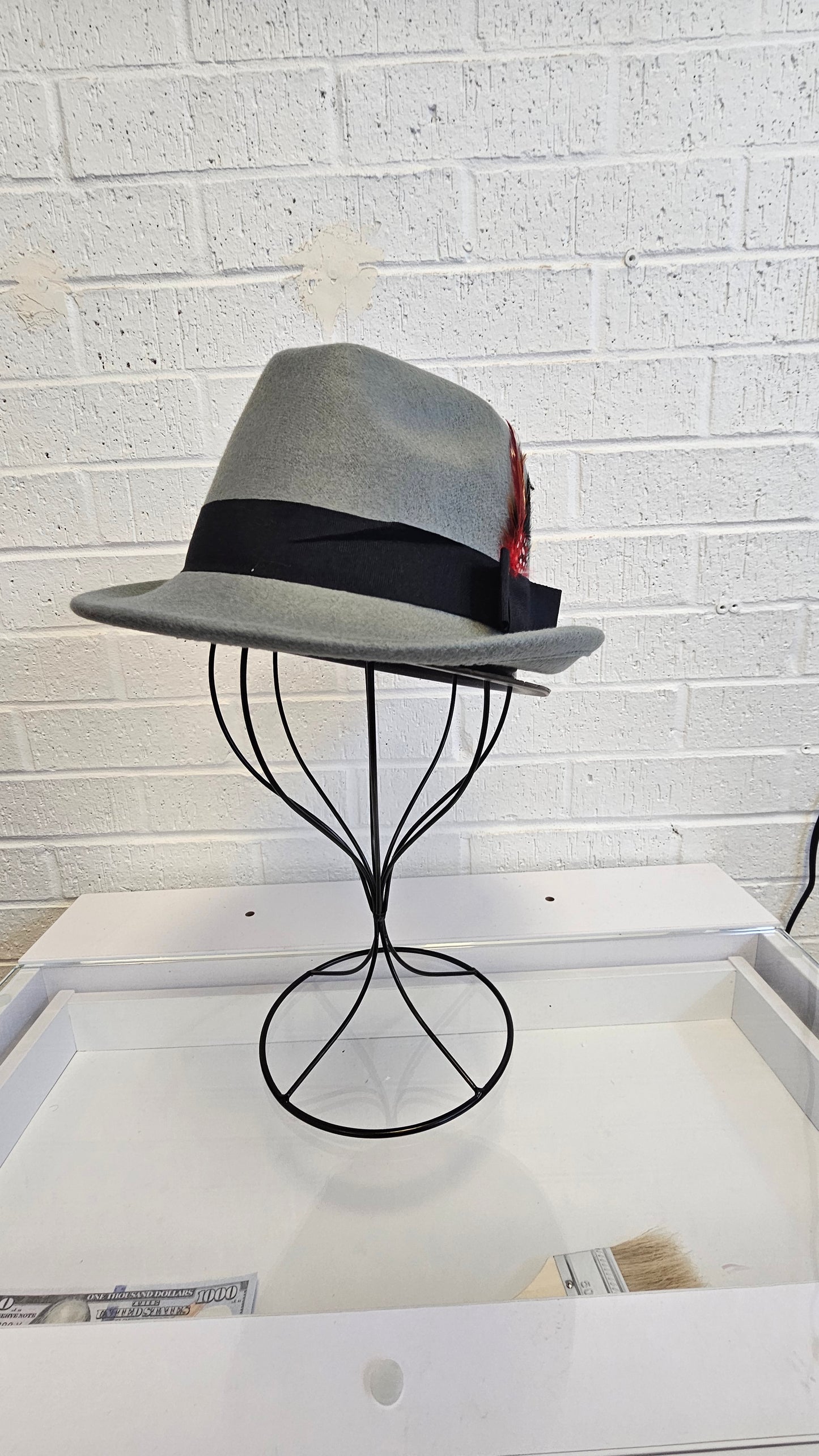 Men's Fedora Hat w Feather