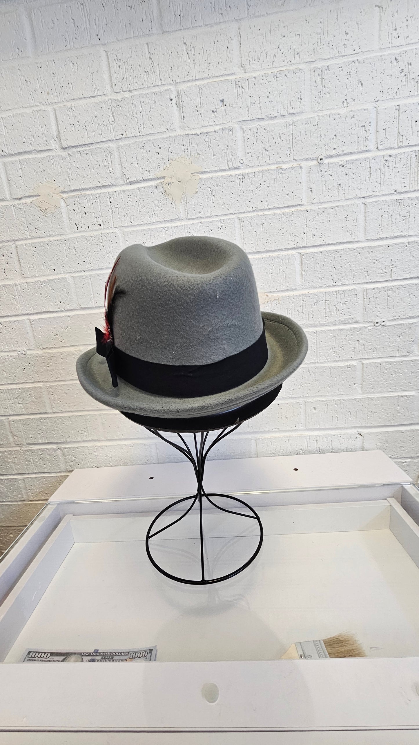 Men's Fedora Hat w Feather