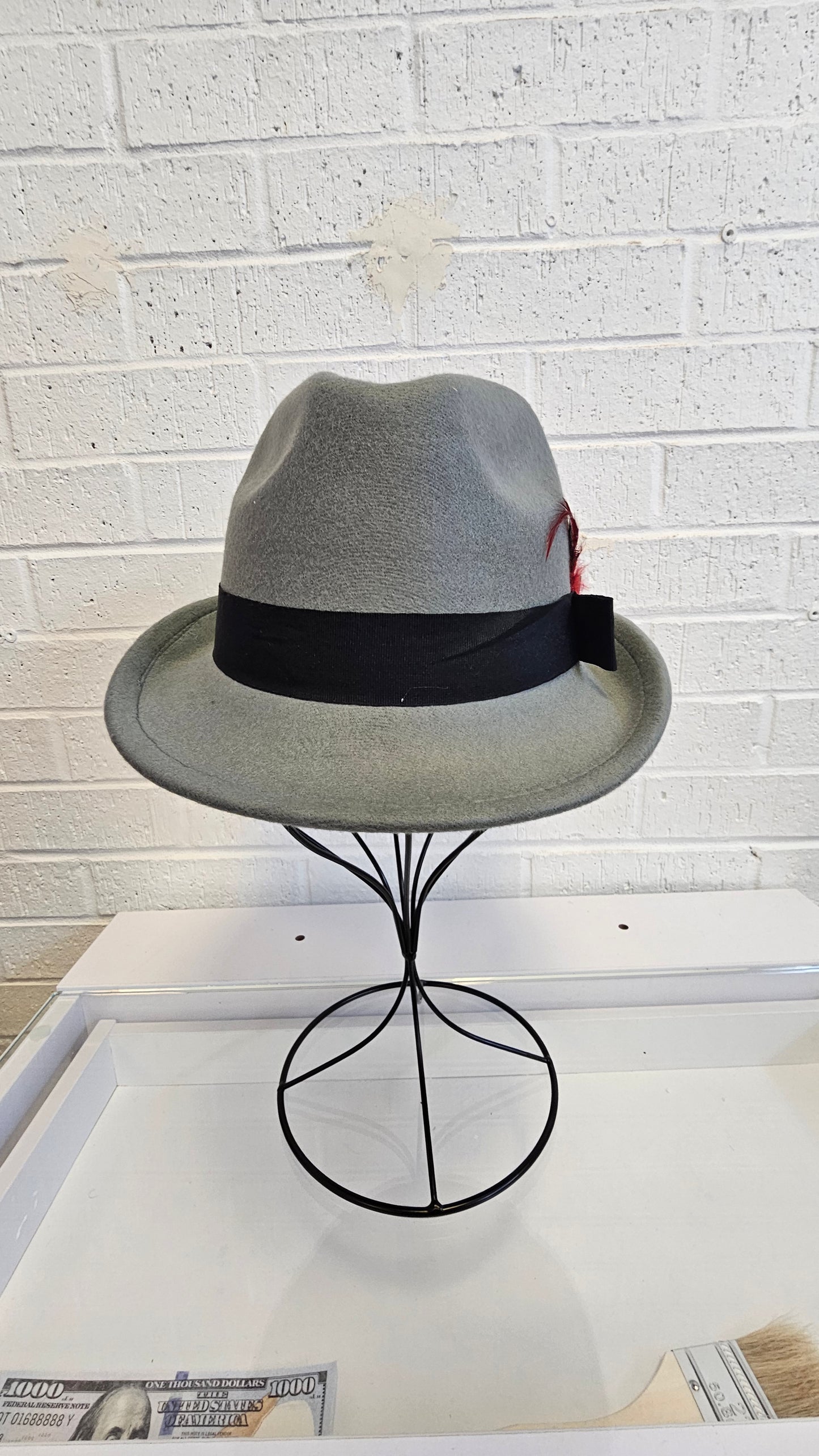 Men's Fedora Hat w Feather