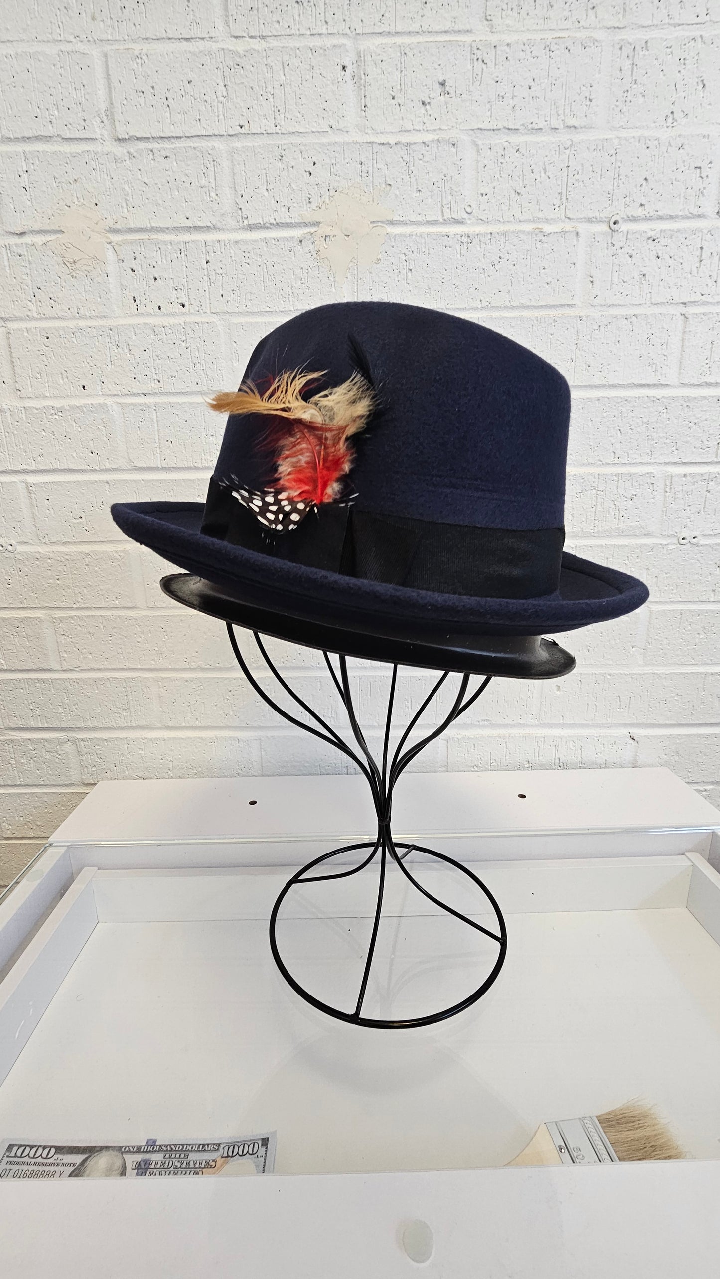 Men's Fedora Hat w Feather