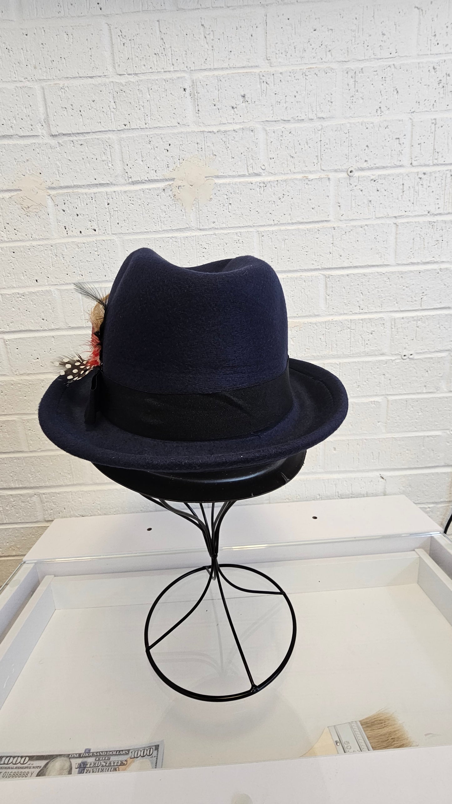 Men's Fedora Hat w Feather