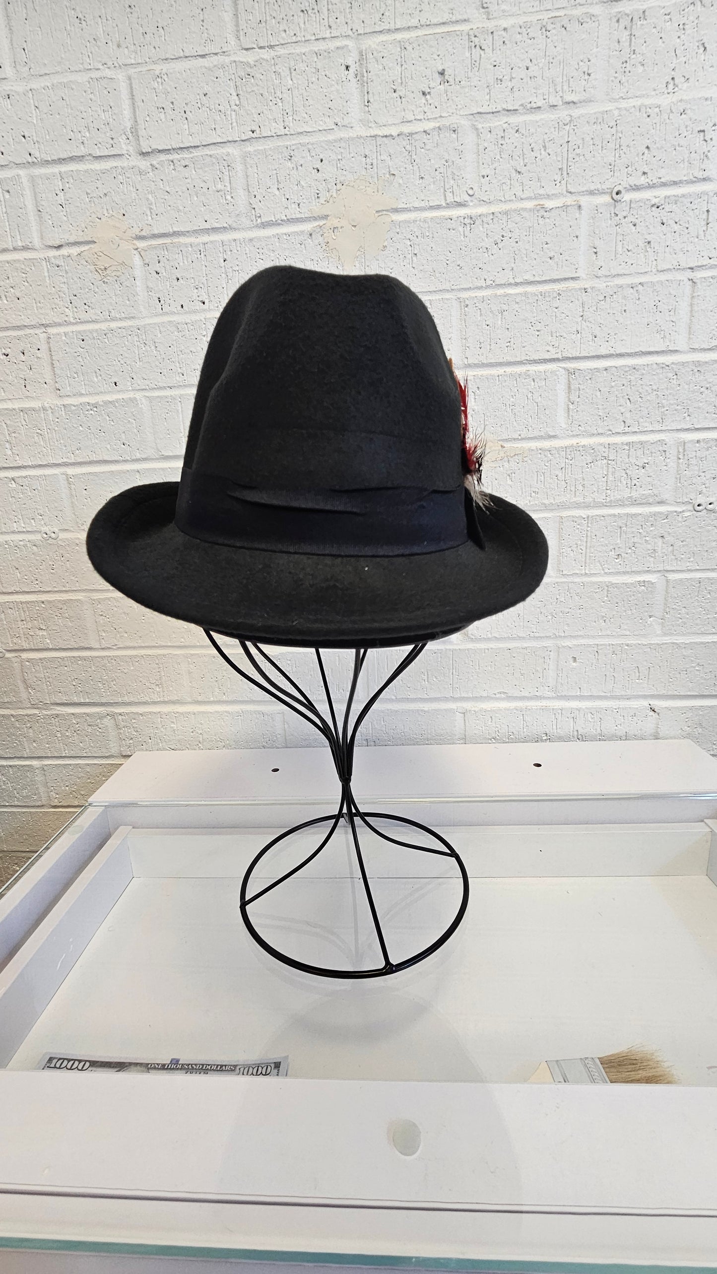 Men's Fedora Hat w Feather