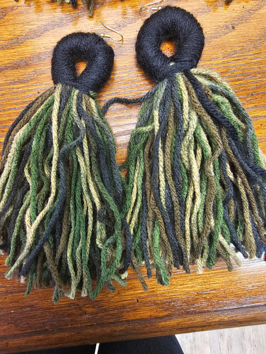 3 Inch Hoop Yarn Earrings