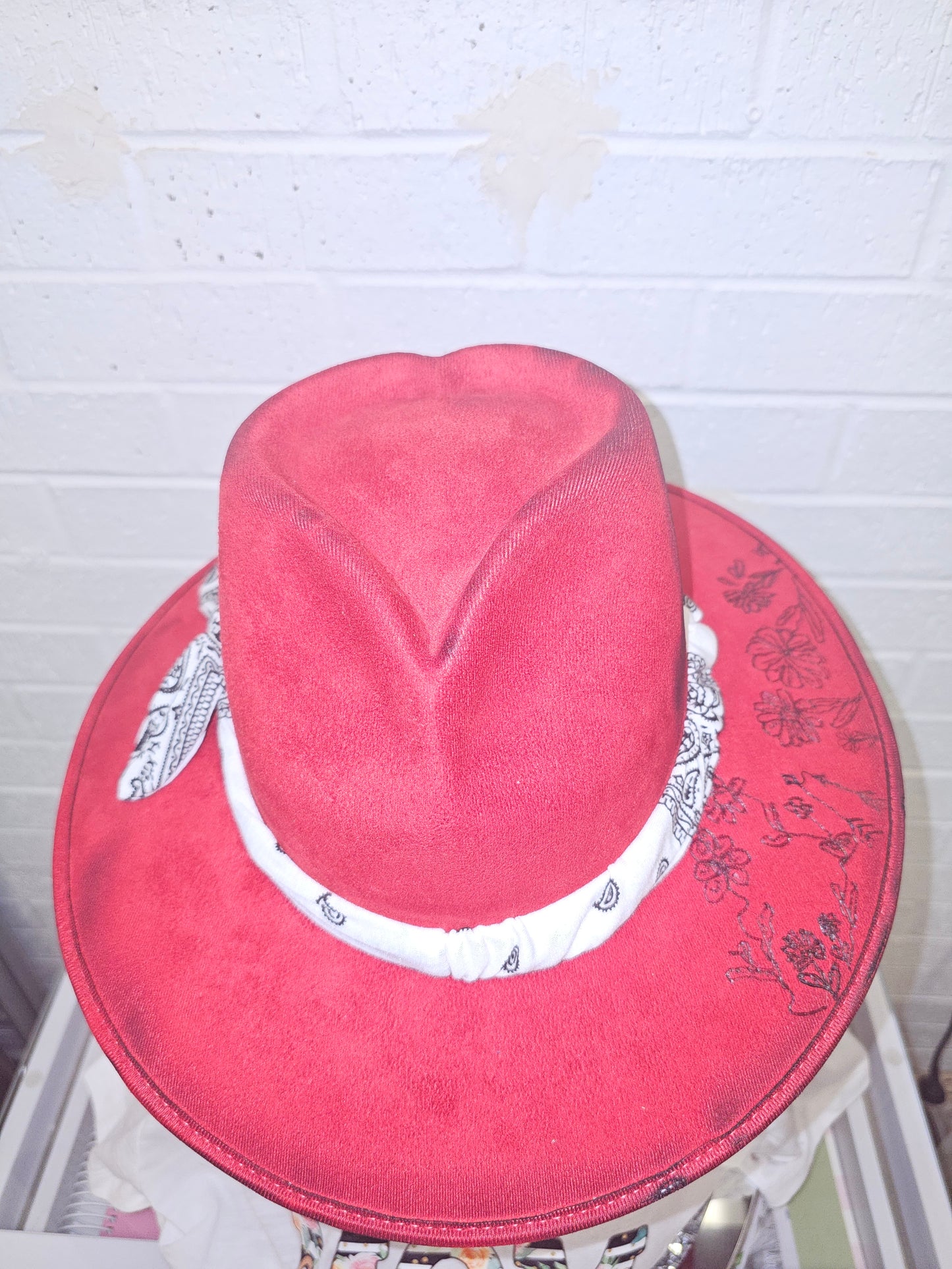 Red Burned Out Hat