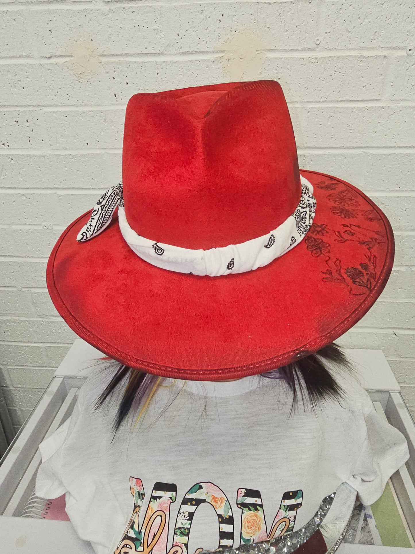 Red Burned Out Hat