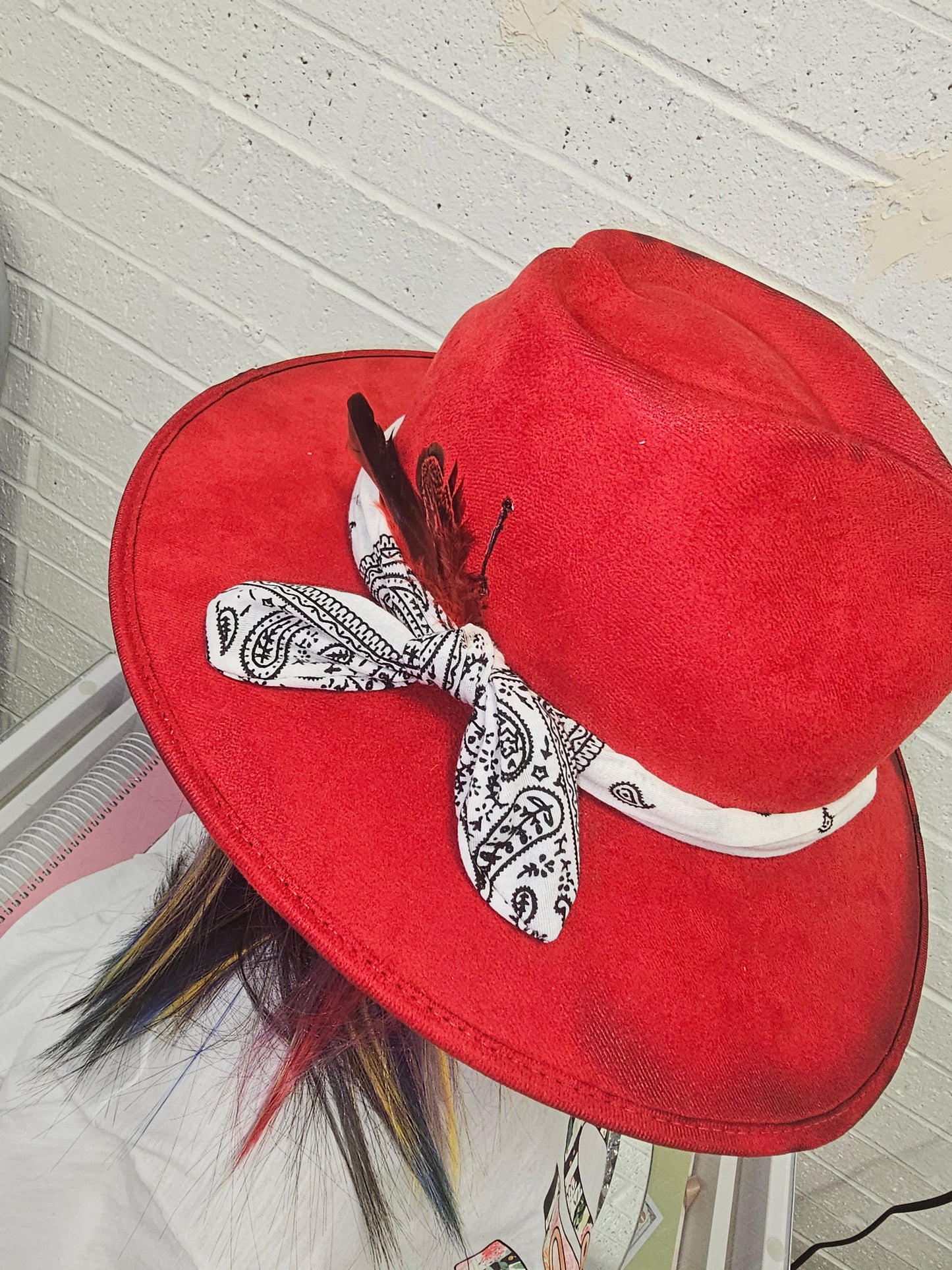 Red Burned Out Hat