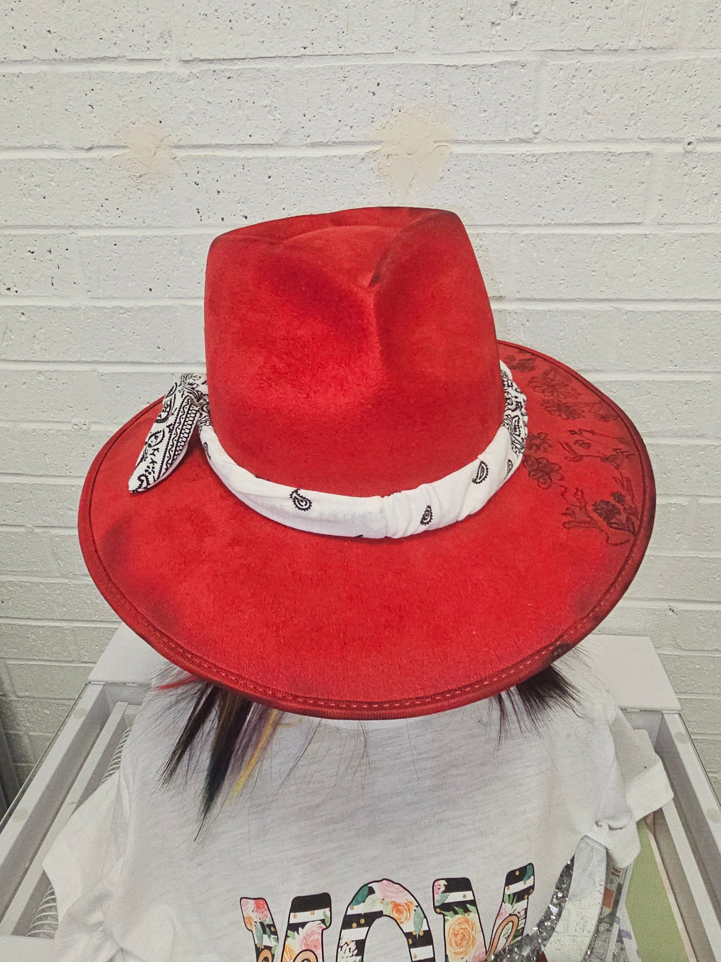 Red Burned Out Hat