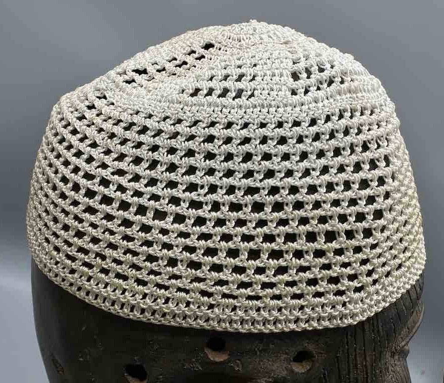 Solid color 100% nylon crocheted kufi African men's hat
