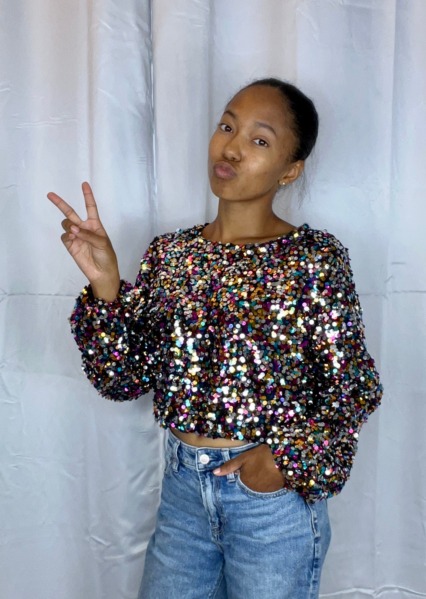 Celeste Multi Color Sequin Top