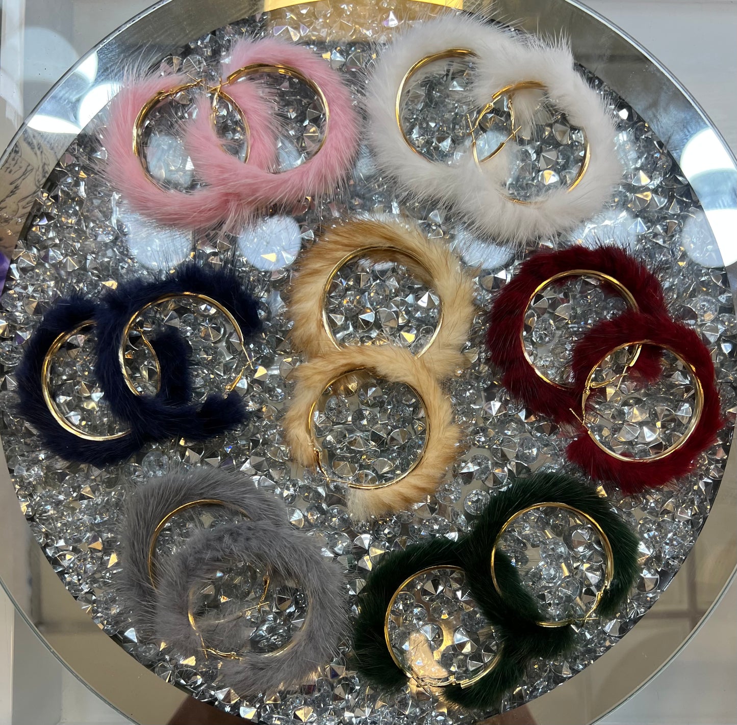 Be a Blessing Fur Hoop Earrings