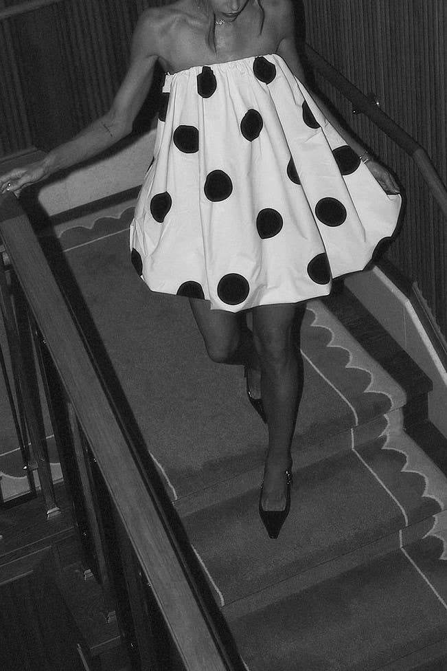 Polka Dots Bandeau strapless tube Bubbles mini dress
