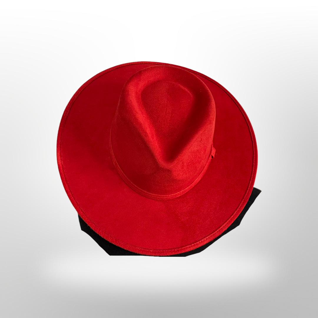 Tear Drop Vegan Suede Rancher Flat Brim