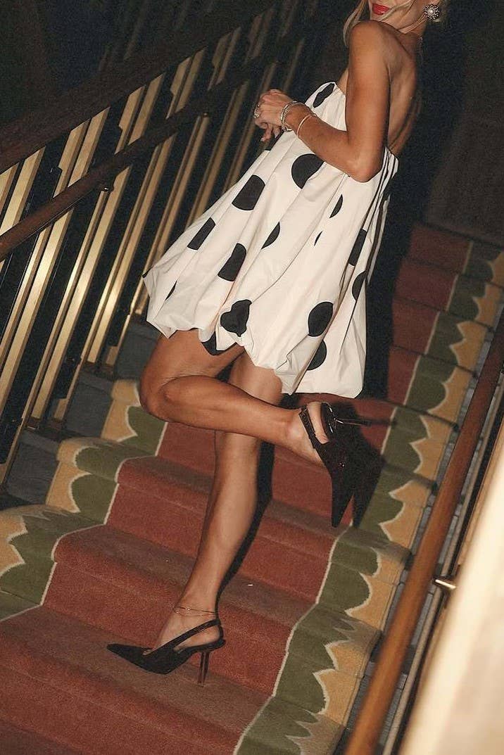 Polka Dots Bandeau strapless tube Bubbles mini dress